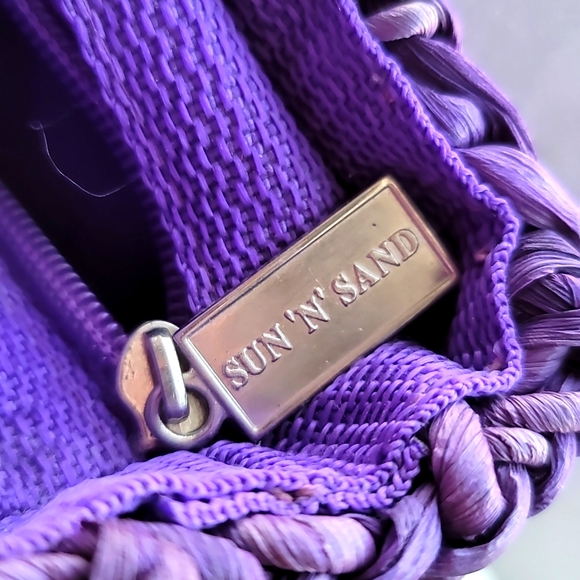 Lauren Burch Sun and Sand Purple Straw Handbag - Picture 8 of 10